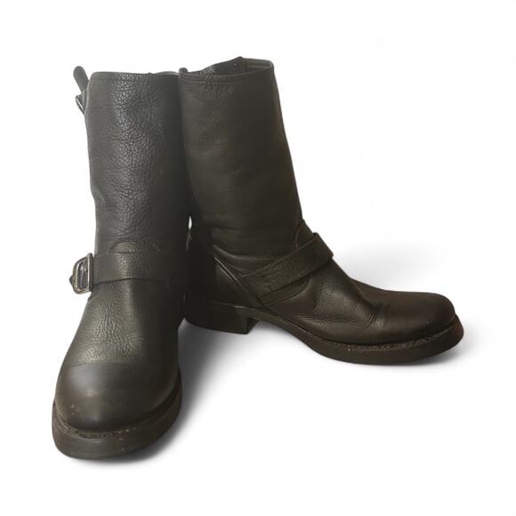 Frye Veronica Short Riding Boots Black Leather Moto Engineer Women's Size 8 B - Picture 9 of 9